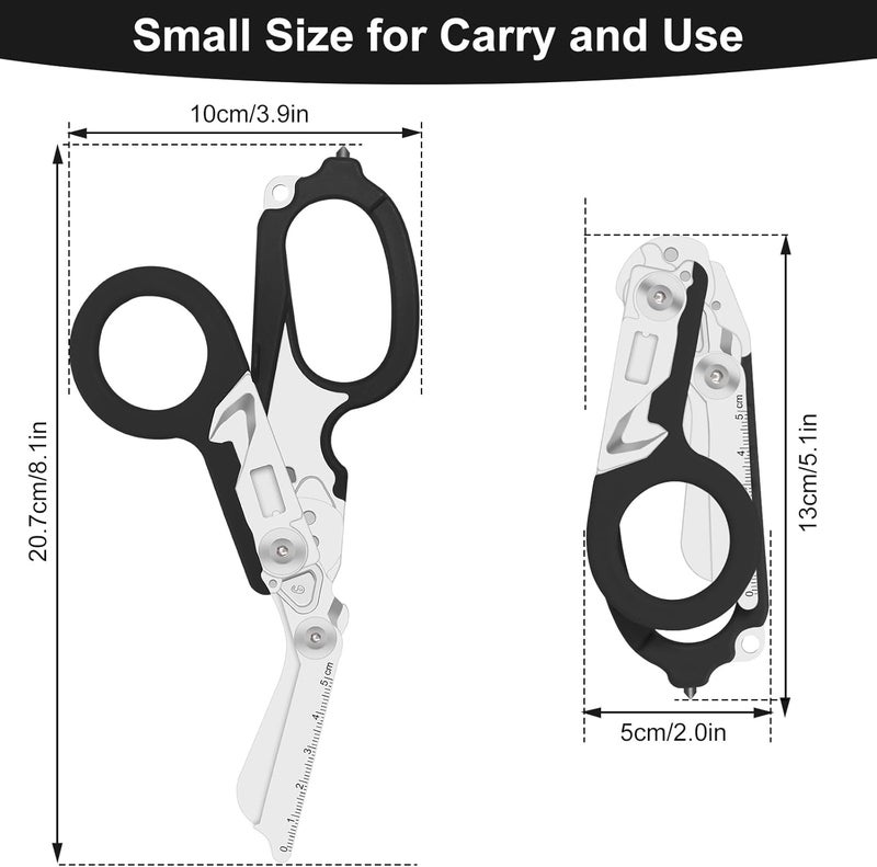 Lemasa 6 in 1 trauma shears, folding emergency shear, Outdoor Camping Tools, Seat Belt Cutter, Oxygen Cylinder Wrench, Complimentary Adjustable Wrench (Electroplating Black Army Green) - Image 5
